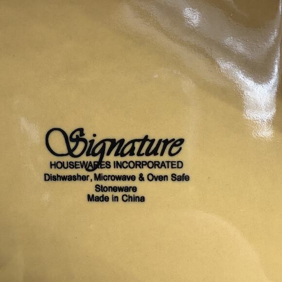 Signature Housewares Stoneware Salad Plates Set 4 Square Embossed 6"‎ Wheat Gold - Picture 2 of 13